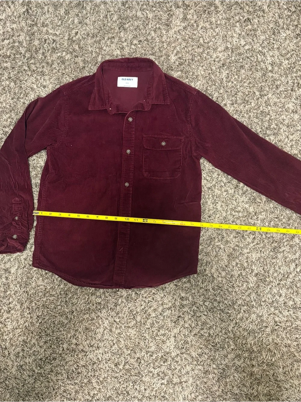 Boys Old Navy Burgundy Corduroy Button-Down Shirt